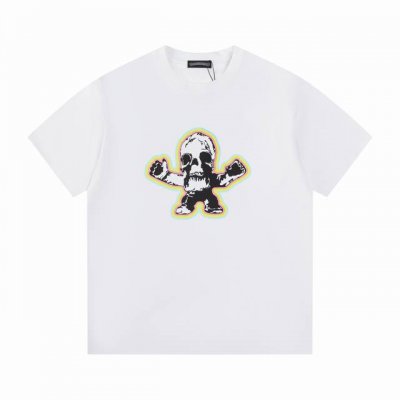款号T27 克罗心 短袖T恤 男女同款 -采用原版280G100%纯棉面料 柔软舒适 螺纹同缸定染零色差 独家品质区别通货 欢迎对比 -颜色： 黑色 -码数：X