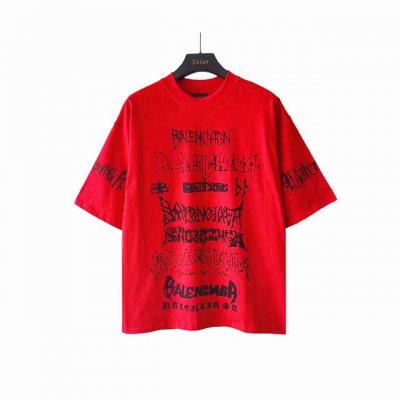 实拍细节图+尺码表 巴黎世家 Balenciaga龙年限定款短袖 龙年限定结合品牌Logo 椭圆机印花细腻 图案部份采用涂鸦风格 多工艺字体结合 领口肩部高密度