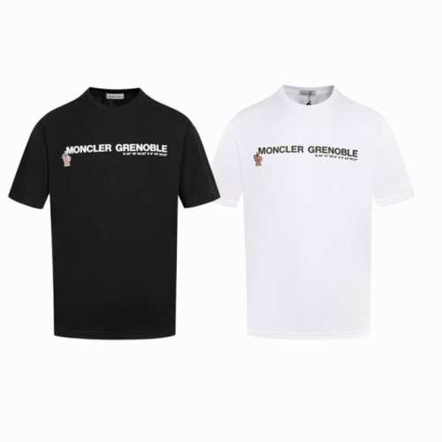 上新款号：M1080 2025早春Moncler 蒙口 官网同款印花图案 双纱纯棉短袖 - 260G双纱纯棉顶级面料 手感柔软 百分百纯棉独家出货 定染硫化黑无