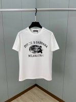 Dolce&Gabbana 25春夏新品徽标印花短袖T 恤，采用定制80支双股丝光棉面料；黑色 蓝色 白色 S～Xxxl 黑白可定制4Xl、5Xl