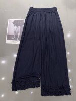 miumiu-新款夏季超薄款阔腿裤 脚口花边设计 面料透气舒适 上身超绝 完全不挑腿型 三色 Smlxl