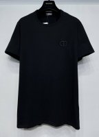 cd春夏新款立体刺绣字母圆领短袖 黑色 白色 不挑人不过时的款式 男女同款 Smlxl四个码 现货