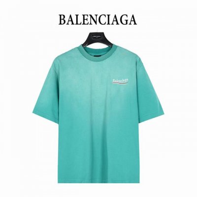 balenciaga 巴黎世家 25Ss 水洗可乐刺绣炒色破洞短袖T恤 夏日多巴胺复古炒色可乐波浪刺绣破坏系列 采用巴黎25年最新款面料 胸口刺绣及后背大Log