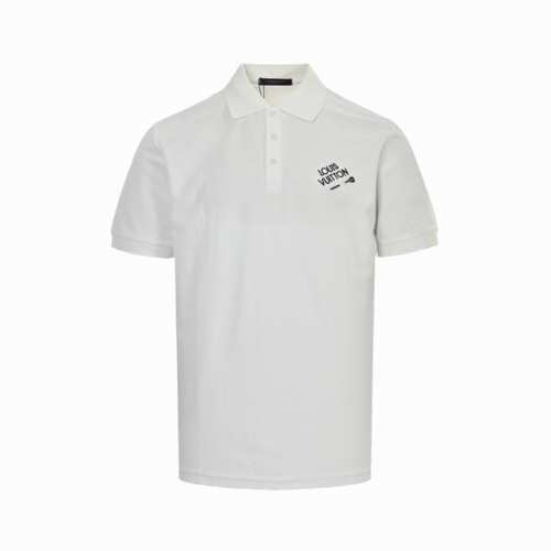 louis Vuitton 路易威登 25Ss 字母刺绣别针Polo短袖 客供定制的珠地网眼棉布精心制作 面料非常透气有质感，采用高端珠地纯棉 超级细腻柔软的触