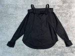 Dio*25春夏最新款一字领设计长袖衬衫 法式优雅随性酒 脱 随意塑造各种风格穿搭 可甜可盐 气质白富美超级减龄 神器 宽松版型立体剪裁 本季必入百搭单品 进口