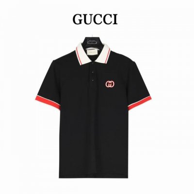 gucci 古驰 袖口红边胸口双G刺绣短袖polo衫 采用100%棉双面珠地面料 拆解纱线分析 订织蜂窝四角网眼胚布 衣领为双系统提花定织扁机制成 有弹性 不变