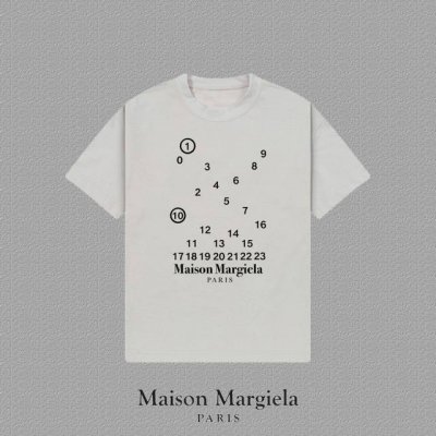 maison Margiela Mm6 马吉拉] 2025Fw短袖T恤 Mm10字母Logo印花 高端26S双纱300克面料 重磅面料 定制拉架罗纹同缸同染 三