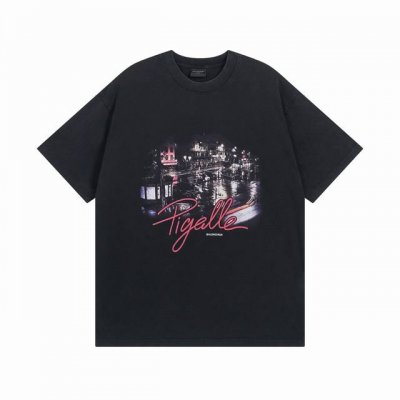 balenciaga 巴黎世家2025 Ss 巴黎夜景复古水洗做旧直喷印花短袖T恤 本市场No.1的质量 真正天花板品质 全部原版开发注意细节图 避免被盗图商家