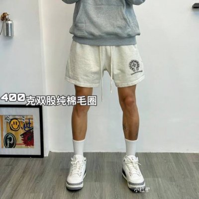 克罗心Chrome Hearts基础款印花双股400克纯棉毛圈男女情侣款短裤 面料 独家定制面料采用400G纯棉毛圈面料市场找不到第二家 可以说一条短裤能穿5年