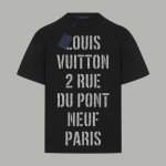 90 Louis Vuitton/路易斯威登 《2025秀款满身破损字母》 印花双纱纯棉短袖 -【280G双纱纯棉顶级面料 手感柔软 百分百纯棉独家出货 定染硫