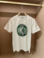 Moncler2025春夏新品限定圆形字母印花短袖T恤；定制100支双股丝光长绒棉面料，胸前圆形Moncler Est 1952字母印花工艺，黑色搭配白色，白色