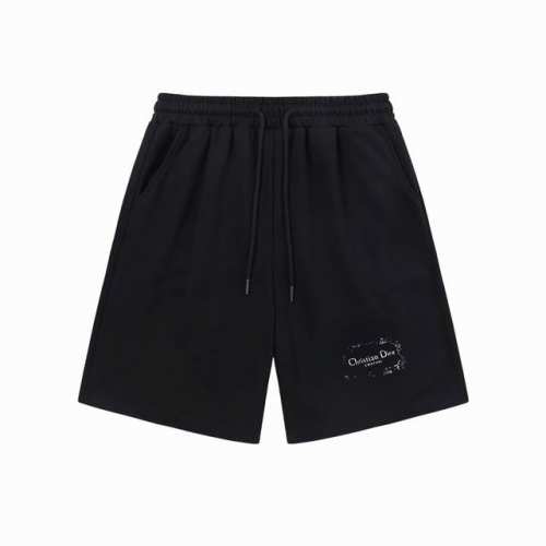 Dior 迪奥 经典款 轻奢主义 Cd印花字母Logo 男女日常通勤穿搭必备 休闲短裤 定制毛圈面料 松紧+抽绳可调节裤腰 腰标吊牌洗水唛三标齐全 颜色：黑色