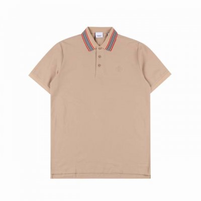 Burberry 巴宝莉 经典领口条纹标识刺绣短袖Polo衫 选用棉质珠地网眼布打造，定制材质260g长绒棉。衣领为双系统提花定织扁机制成，有弹性，不变形。衣服
