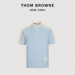 Thombrowne 汤姆布朗 朱地棉前后双拼polo短袖 Tb经典版型，男女皆宜，色织系列一如既往的稳，毛圈内里，透气性绝佳 手感软糯，，拼接工艺使得Tb经典