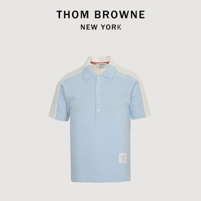 Thombrowne 汤姆布朗 朱地棉前后双拼polo短袖 Tb经典版型，男女皆宜，色织系列一如既往的稳，毛圈内里，透气性绝佳 手感软糯，，拼接工艺使得Tb经典