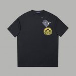 LV 25Ss早春新款 牙刷绣印花短袖 轻奢主义 男女日常通勤穿搭必备单品 正确版本 欢迎对比 详细特征 320克 % 纯棉双纱汗布面料 同缸定染特种加粗32支