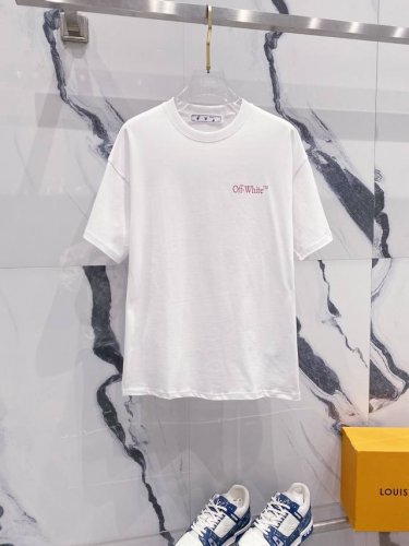 Off-White 260克圆领短袖T恤 相机粉红色字母Logo创意印花标识 官方同步 高版本 高品质 时尚个性 百搭潮流 纯原品质 原版面料 吊牌 领标 水洗