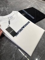 Armani 25Ss春夏丝光棉T恤！优秀品质和当代流行元素搭配.前胸立体绣花质感Logo超强标签，3D刺绣设计.立体感满满.做工相当打Call！百分百双纱紧密