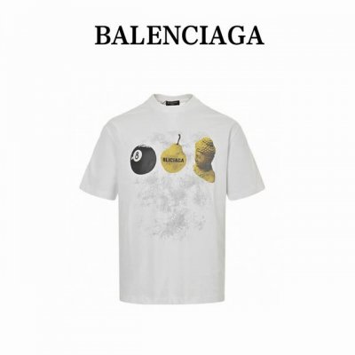 balenciaga巴黎世家 24Ss 释迦水果印花短袖 原版国外专柜购入 面料采用230克丝光全棉材质 表面磨毛处理工艺 进口大型椭圆机印花水洗工艺 宽松版型