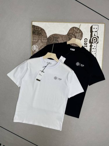 Dior 迪奥 联名款 Stone Island石头岛&迪奥字母Logo短袖T恤 官方同步 高版本 高品质 时尚个性 百搭潮流 纯原品质 原版面料 260G全棉