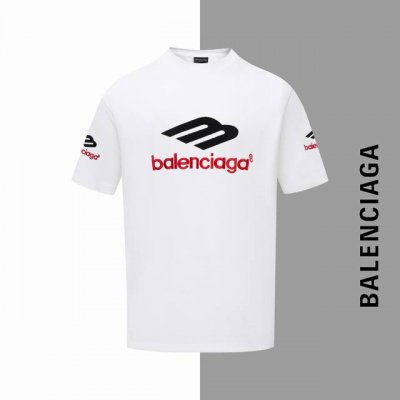 款号#Z122 巴黎M标大标刺绣圆领短袖 balenciaga官网一致款式 面料 32支双纱280克纯棉面料 同缸同色织染螺纹 颜色一致 工艺 进口机器万针重工