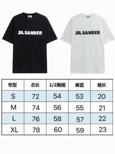 现货 Jil08 Jllsander春夏肤感字母印花圆领宽松T恤短袖男女同款.订织220克丝光棉手感丝滑舒适而且挺阔有型。 码数:S M L Xl颜色:黑色 白
