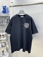 bal* 巴黎 高克重 2025夏季新款Bb泼墨字母印花Logo最新品短袖 Dd 专柜同步有售，原单狠货，时尚进口原版科技面料，上身舒适透气，原版定制五金辅料，