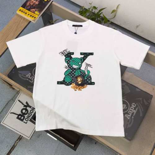 款号 Dg25632 2025新款Louis Vuittonbalenciaga路易威登联名巴黎世家Lv玩偶熊金币图案Logo字母印花休闲情侣短袖T恤 经典图案