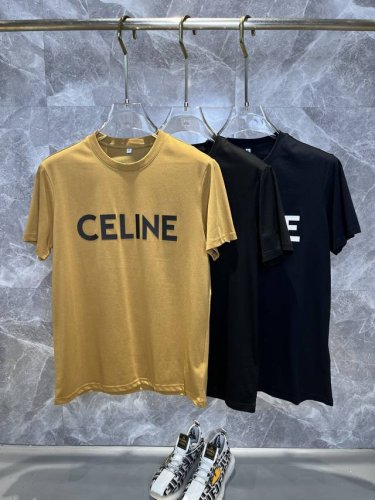 celine赛琳 2025春夏最新款时尚圆领短袖T恤，丝光棉面料，上身凉爽，贴肤舒适，吸汗透气，耐看又好穿，Logo徽章定位印花，原厂工艺一丝不苟，型男必备单品