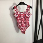 款号 4872 Dg*新款 复古花纹印花 吊带连体泳衣，红色，S-Xl，