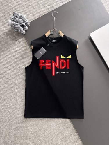 fendi芬迪* 市场独家品质 爆款 2025夏款背心上新 原高版本 芬迪 面料采用340克高密度定制棉 不变形 不缩水 立体垂感爆表 工艺介绍：前幅采用重工植
