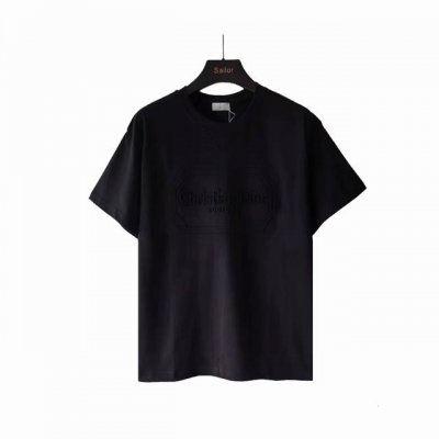 实拍细节图+尺码表 Dior 迪奥 Cd字母凹凸压花 Logo标识短袖 灵感源自八十年代复古 原版面料 官方同款 短袖T恤 定制260克同缸染面料 手感非常舒服