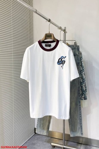 P180 K450 Gugucci 25Ss早春新款 灵蛇缠绕Logo图案印花圆领短袖T恤丨独家高版出品！金蛇相伴 腰缠万贯 简单耐看经典版型！定制Yb进口原生