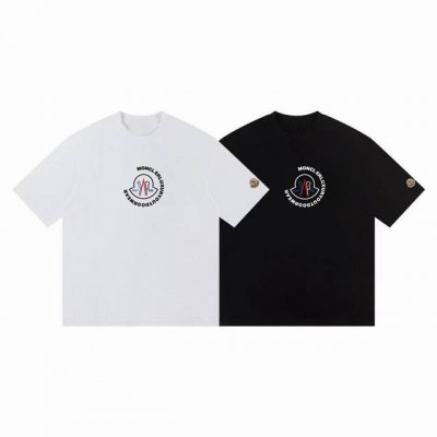 款号：M1017 Moncler 蒙口 官网同款印花图案 双纱纯棉短袖 - 260G双纱纯棉顶级面料 手感柔软 百分百纯棉独家出货 定染硫化黑无尘处理面料 -面