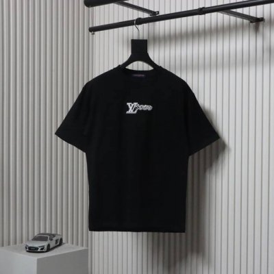Louis Vuitton 路易威登 Lv 25Ss 刺绣菲董短袖T恤面料采用定制240G 26支特滑双股精棉平纹高密无尘全棉布料 前幅高密度加厚 走线平整 代