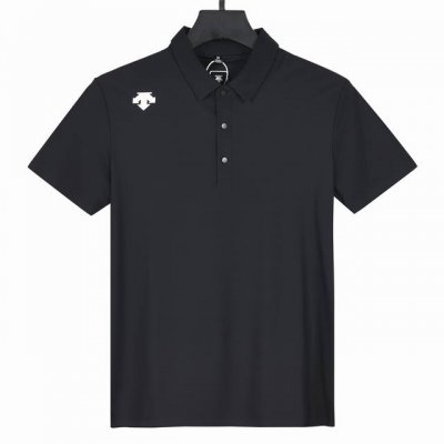 专柜同款！冰丝迪桑特polo衫 迪桑特Descente新款男士翻领无痕冰丝短袖polo衫！高端牛奶丝锦氨混纺面料，爽滑亲肤，悬垂透气，舒适感非常好！胸前高温压烫