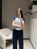 chrome Hea*Ts 25Ss春夏新款 梵文印花短款短袖T恤+抽绳阔腿裤套装丨独家高版出品！一套妥妥的辣妹风冲击视觉效果一眼心动的即视感 T恤袖贴身设计