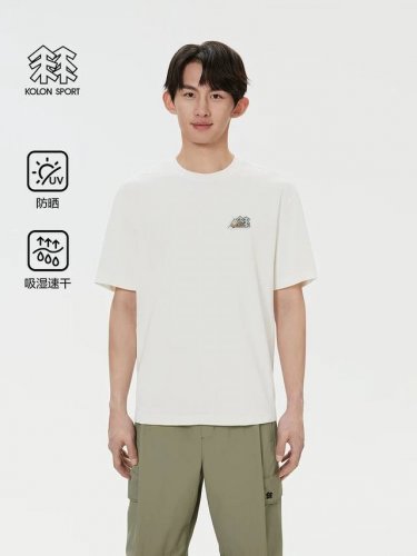可隆 Kolon Sport 可隆Jeon Handful插画师联名25夏季新款印花休闲宽松情侣款 短袖T恤1036 细节:版本一比一复刻，吊牌 领标 水洗。