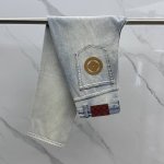Louis Vuitton*路易威登 高端定制、2025早春最新款阔腿直筒牛仔裤 柜台同步发售 进口固色面料 原版定制复刻 客供五金辅料 原单品质 重工洗水 做