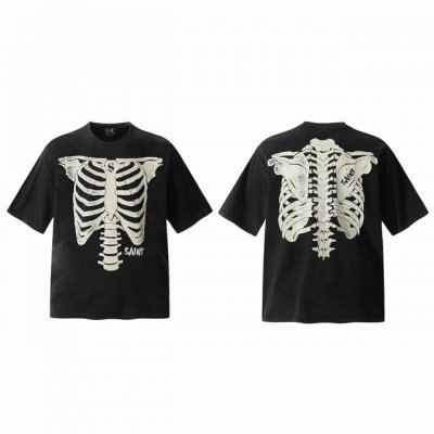 saint 洗水复古骨架短袖T恤 颜色：洗水黑 p价： 码数： M L Xl Xxl 款号：2147