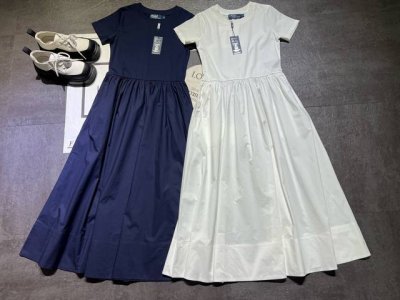 pp Ralph Laur**拉夫劳伦女装 25夏棉质短袖连衣裙出货，对版开发，高端版本，单穿必备，两色Sml