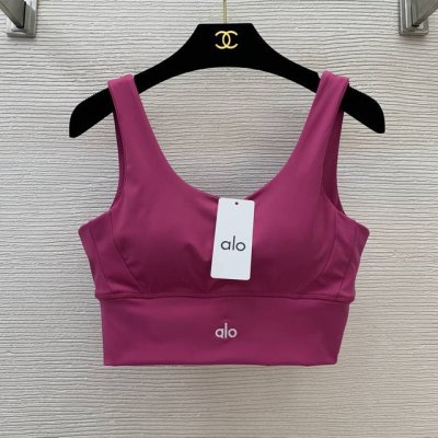 款号D25040745 Aloyoga新款 字母Logo刺绣徽标U字背时尚百搭美背吊带Pp！玫红色、绿色、灰色、黑色、 M码：胸围76～86，衣长35