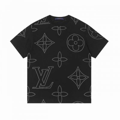高版本 Louis Vuitton 路易威登发泡印花三花短袖 260克重纯棉面料，满身印花工艺，款式时尚 大气，面料舒适，做工严谨 ，走线工整。上身效果好 颜色