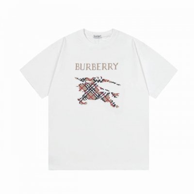 burberry 巴宝莉 战马万针十字交叉刺绣 大Logo经典识标印花精致升级 灵感源自八十年代复古 原版面料 官方同款 短袖T恤 定制310克同缸染面料 手感