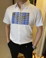 Haiyu 阿玛尼 今年夏季新款衬衫 官网同步 彰显出现代又个性的时尚魅 上身效果随意搭配都是那么的帅气 采用支定制俯绸棉 高端衬衫专门面料 质感柔软舒适 立体