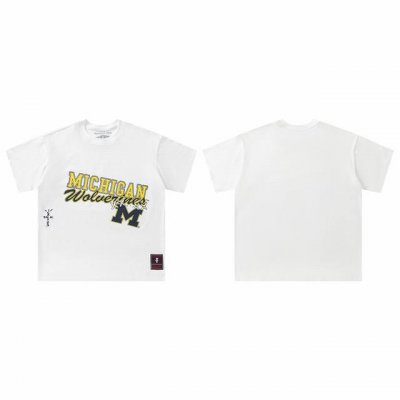 t8814 顶级品质 Travis Scott X Mitchell X Ness Michigan Wolverines Hand-Drawn短袖 做工精美