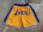 90（款号K03） 【顶级刺绣版本】 白底细节图 Just Don Nba Los Angeles Lakers Team Shorts 科比詹姆斯主场客场Nb