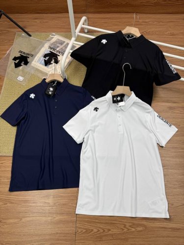 高品质，雪梨纸精包装 Descente 迪桑特夏季新品，高尔夫系列！冰丝凉感无痕纯色半袖体恤Polo衫 采用高品质运动属性功能性Aerodry针织面料制作的短袖