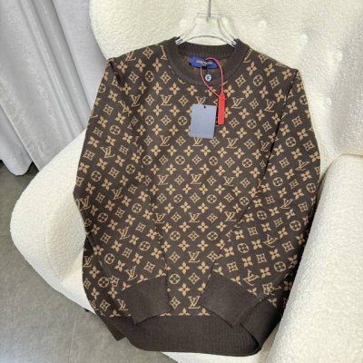 Louis Vuitton路易威登 Ss24秋季新品 Louis Vuitton路易威登 Logo嵌花圆领长袖针织衫 对色定染羊毛混纺棉纱线 高克重高密度超高品