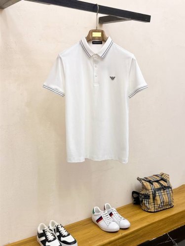 开春新品 阿玛尼 %新疆长绒棉 面料柔软舒适透气 夏季 限量款短袖Polo系列 -